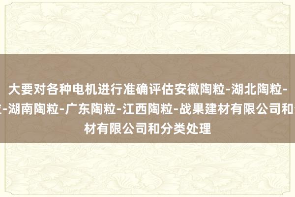 大要对各种电机进行准确评估安徽陶粒-湖北陶粒-重庆陶粒-湖南陶粒-广东陶粒-江西陶粒-战果建材有限公司和分类处理